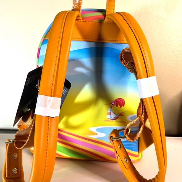 Disney THREE CABALLEROS Donald Duck Jose Beach Loungefly Mini Backpack Bag NEW main image 8